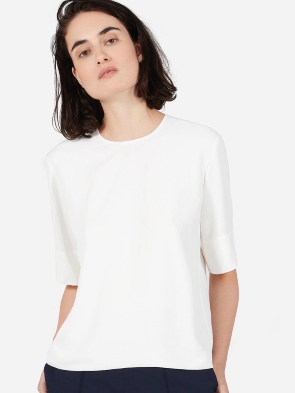 Everlane Japanese GoWeave Top Size 0 Cream Oversized Excellent